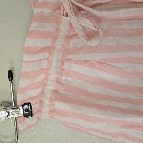 Cynthia Rowley Pink Striped Linen Shorts Size Small - Picture 3 of 5